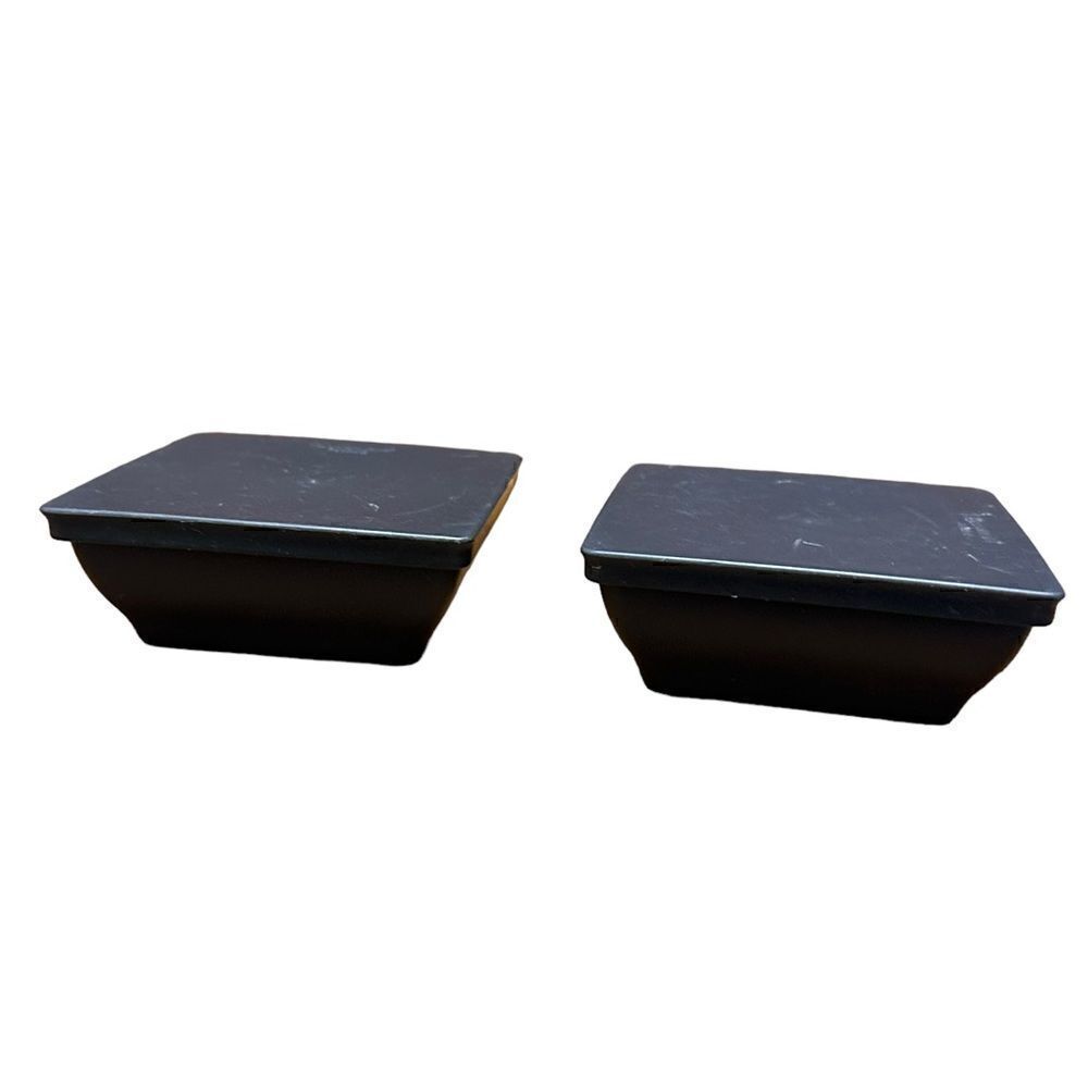 Pair of Tupperware Get together dark grey square containers with lids 200ml each